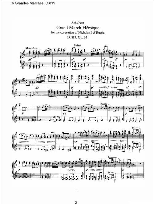6 Grandes Marches D.819-6 贵族进行曲 D.819-钢琴谱