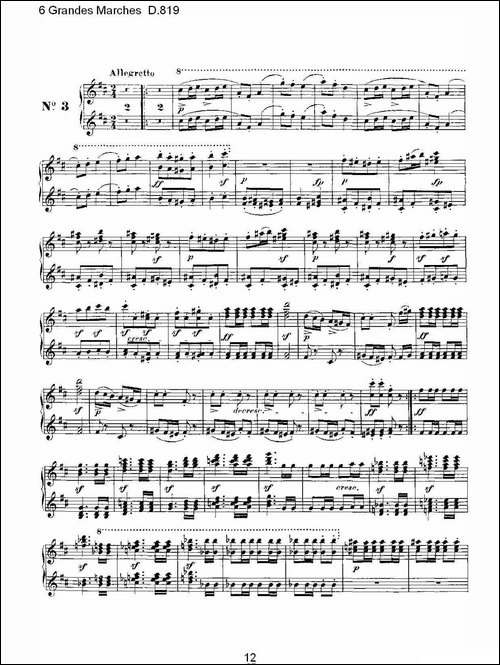 6 Grandes Marches D.819-6 贵族进行曲 D.819-钢琴谱