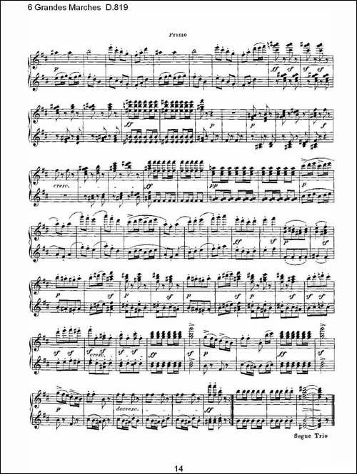 6 Grandes Marches D.819-6 贵族进行曲 D.819-钢琴谱