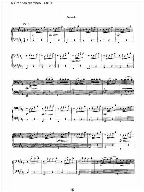 6 Grandes Marches D.819-6 贵族进行曲 D.819-钢琴谱
