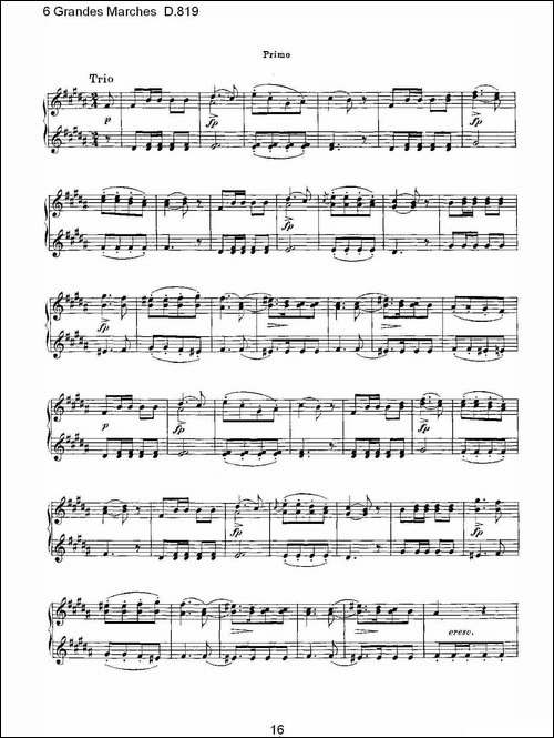 6 Grandes Marches D.819-6 贵族进行曲 D.819-钢琴谱