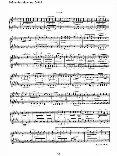 6 Grandes Marches D.819-6 贵族进行曲 D.819-钢琴谱