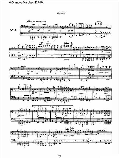 6 Grandes Marches D.819-6 贵族进行曲 D.819-钢琴谱