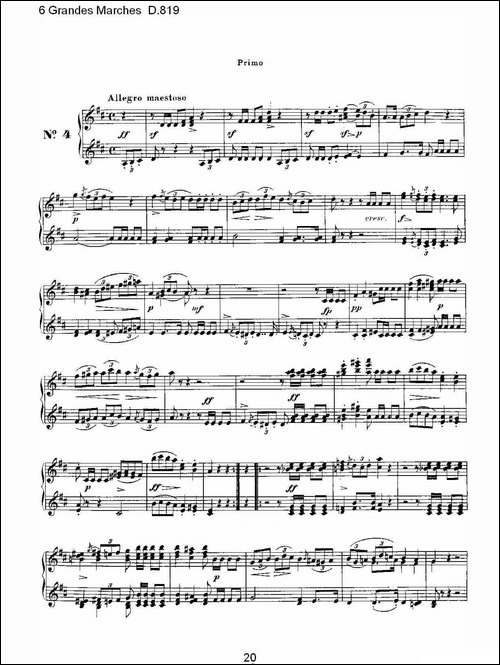 6 Grandes Marches D.819-6 贵族进行曲 D.819-钢琴谱