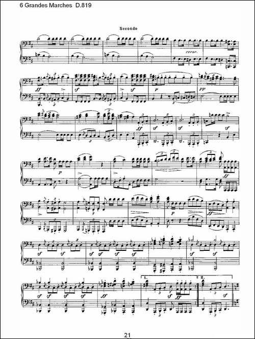 6 Grandes Marches D.819-6 贵族进行曲 D.819-钢琴谱