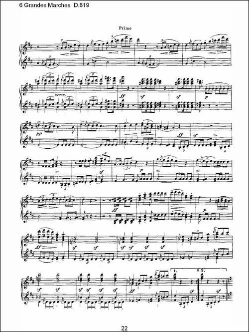 6 Grandes Marches D.819-6 贵族进行曲 D.819-钢琴谱