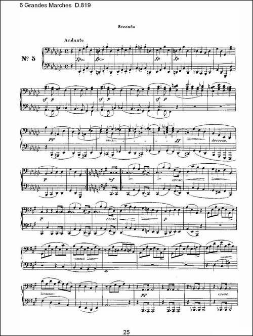 6 Grandes Marches D.819-6 贵族进行曲 D.819-钢琴谱