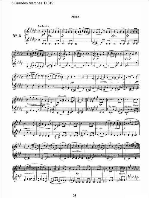 6 Grandes Marches D.819-6 贵族进行曲 D.819-钢琴谱