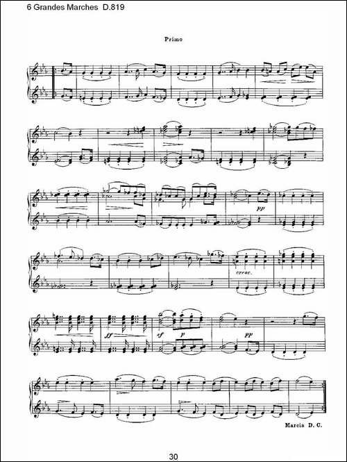 6 Grandes Marches D.819-6 贵族进行曲 D.819-钢琴谱