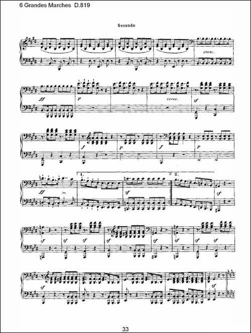 6 Grandes Marches D.819-6 贵族进行曲 D.819-钢琴谱