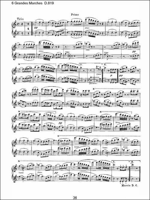 6 Grandes Marches D.819-6 贵族进行曲 D.819-钢琴谱