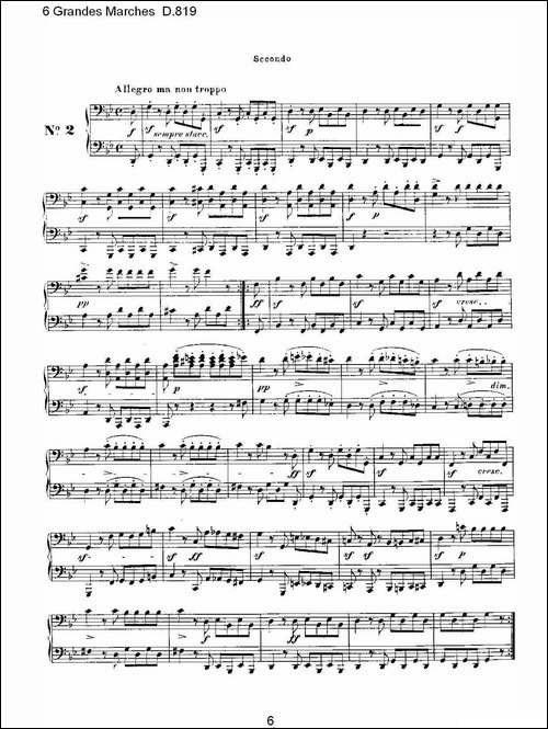 6 Grandes Marches D.819-6 贵族进行曲 D.819-钢琴谱