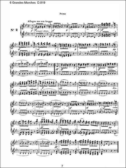 6 Grandes Marches D.819-6 贵族进行曲 D.819-钢琴谱
