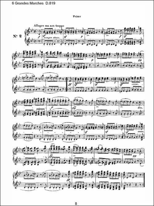 6 Grandes Marches D.819-6 贵族进行曲 D.819-钢琴谱