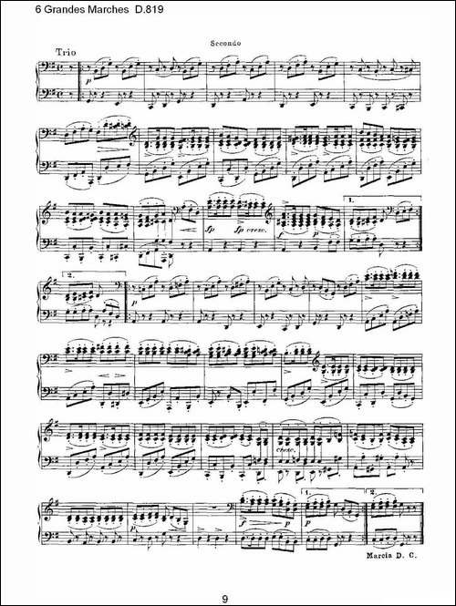 6 Grandes Marches D.819-6 贵族进行曲 D.819-钢琴谱