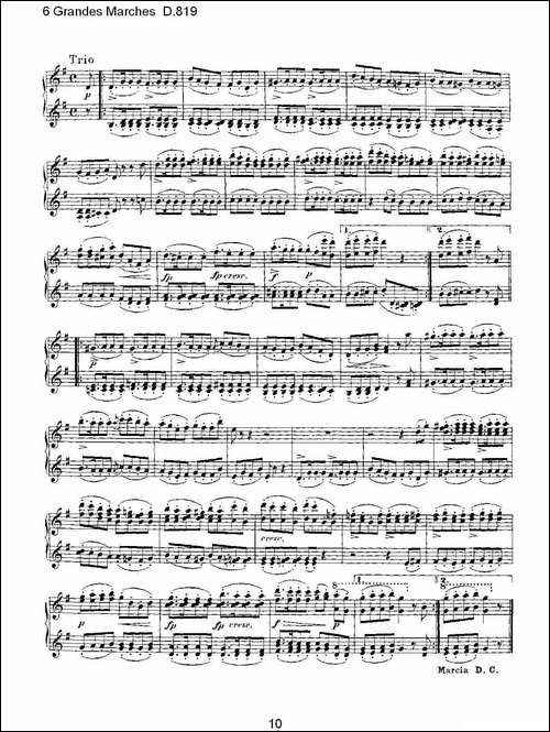 6 Grandes Marches D.819-6 贵族进行曲 D.819-钢琴谱