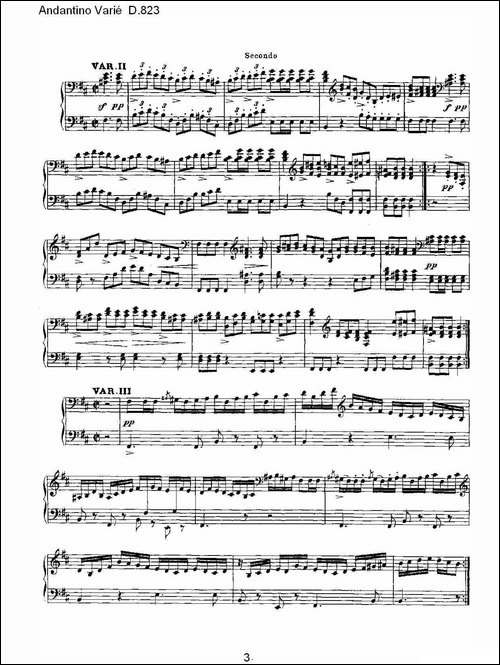 Andantino Varié D.823-小行板杂集 D.823-钢琴谱