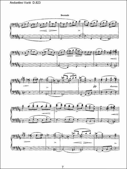 Andantino Varié D.823-小行板杂集 D.823-钢琴谱