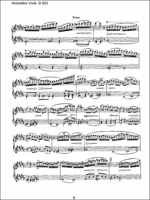 Andantino Varié D.823-小行板杂集 D.823-钢琴谱