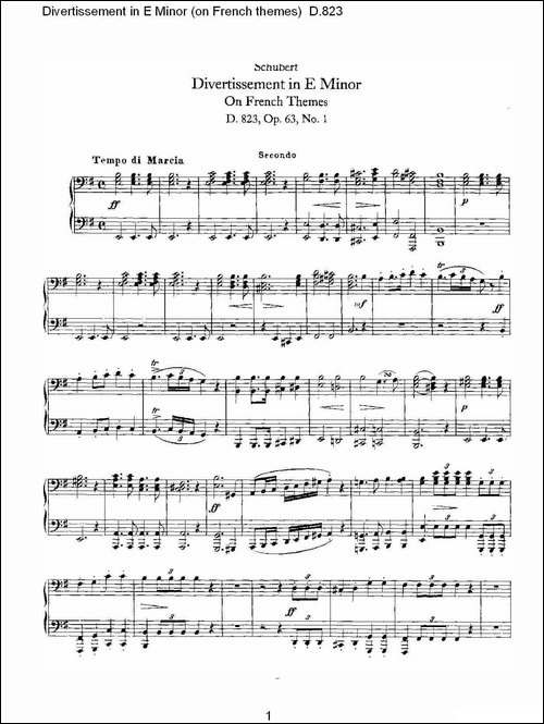 Divertissement in E Minor-on French themes-钢琴谱