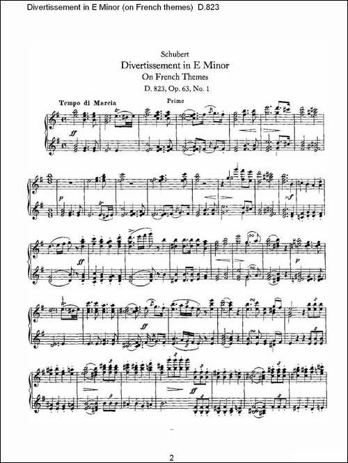 Divertissement in E Minor-on French themes-钢琴谱