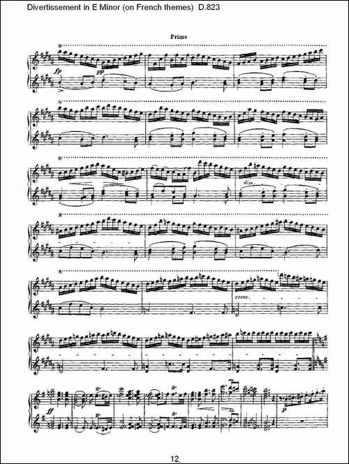 Divertissement in E Minor-on French themes-钢琴谱