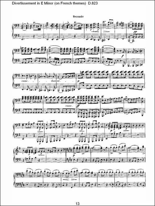 Divertissement in E Minor-on French themes-钢琴谱