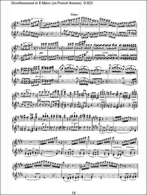 Divertissement in E Minor-on French themes-钢琴谱