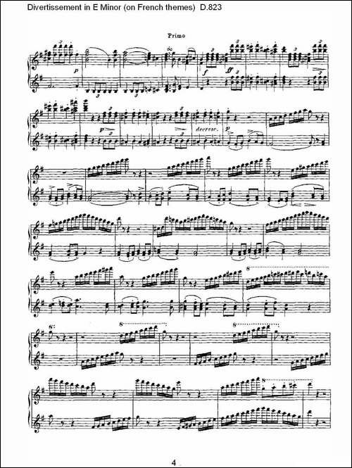 Divertissement in E Minor-on French themes-钢琴谱