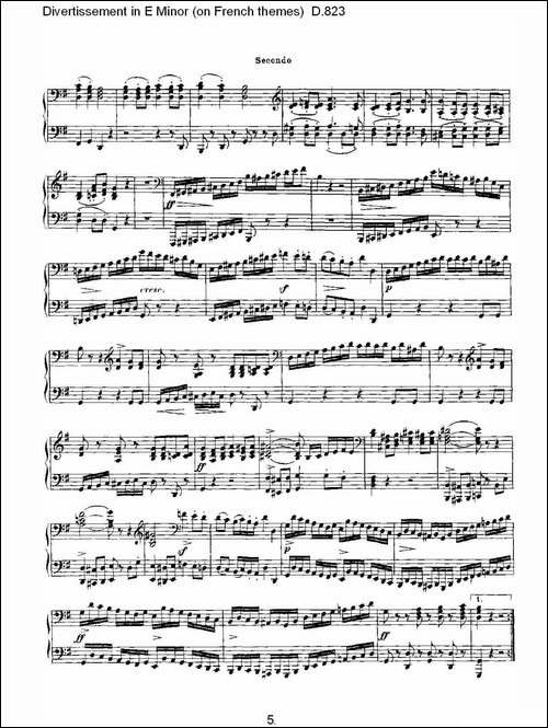 Divertissement in E Minor-on French themes-钢琴谱