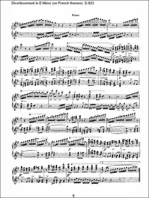 Divertissement in E Minor-on French themes-钢琴谱