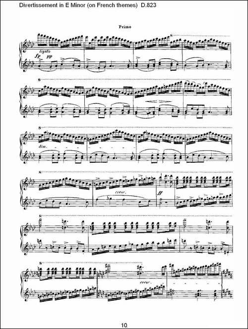 Divertissement in E Minor-on French themes-钢琴谱