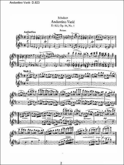 Rondeau Brillant D.823-光辉回旋曲 D.823-钢琴谱