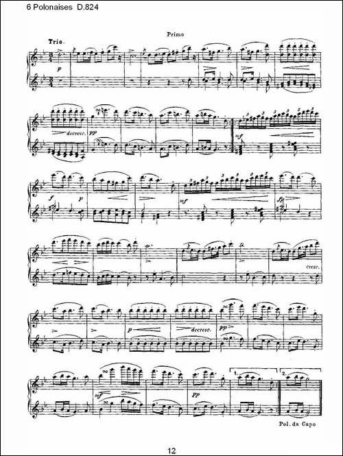 6 Polonaises D.824-6波罗乃兹舞曲 D.824-钢琴谱