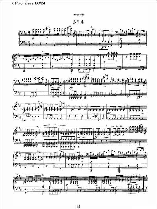 6 Polonaises D.824-6波罗乃兹舞曲 D.824-钢琴谱