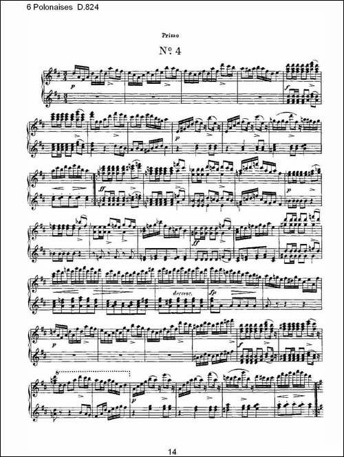 6 Polonaises D.824-6波罗乃兹舞曲 D.824-钢琴谱