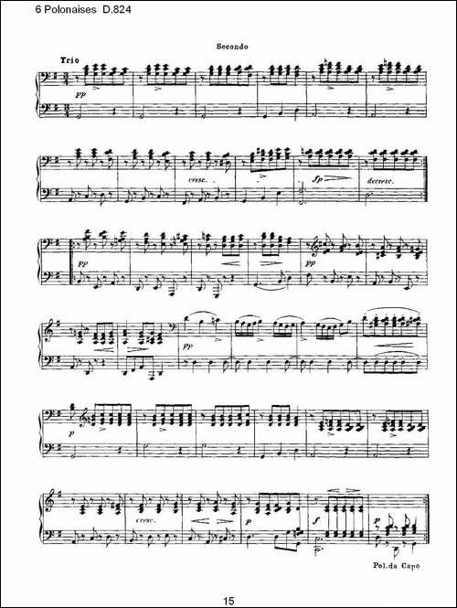 6 Polonaises D.824-6波罗乃兹舞曲 D.824-钢琴谱