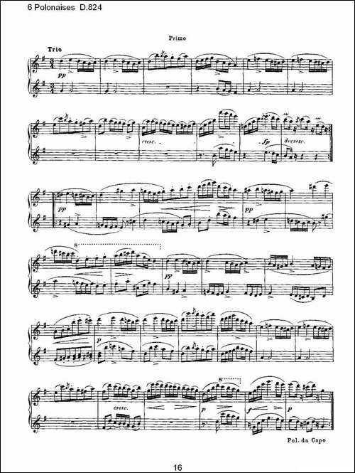 6 Polonaises D.824-6波罗乃兹舞曲 D.824-钢琴谱