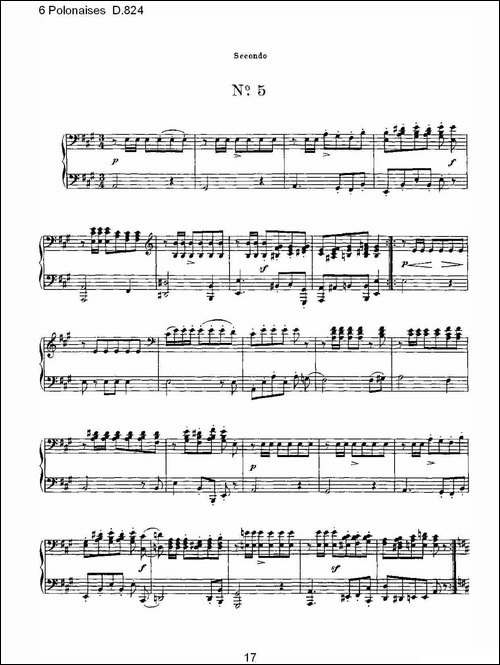 6 Polonaises D.824-6波罗乃兹舞曲 D.824-钢琴谱