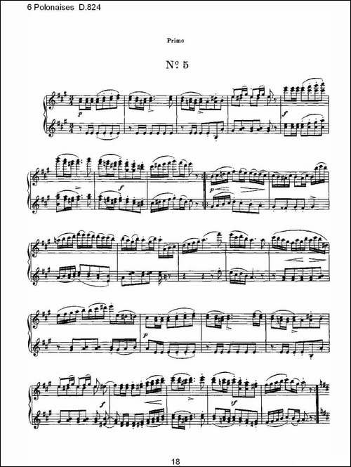 6 Polonaises D.824-6波罗乃兹舞曲 D.824-钢琴谱