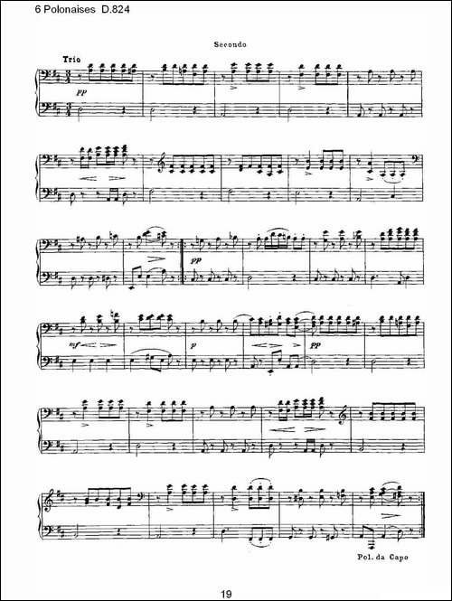 6 Polonaises D.824-6波罗乃兹舞曲 D.824-钢琴谱