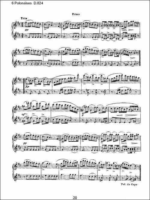 6 Polonaises D.824-6波罗乃兹舞曲 D.824-钢琴谱