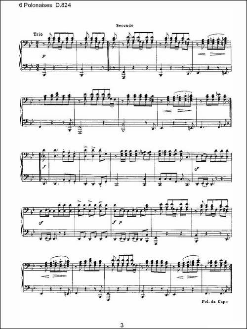 6 Polonaises D.824-6波罗乃兹舞曲 D.824-钢琴谱