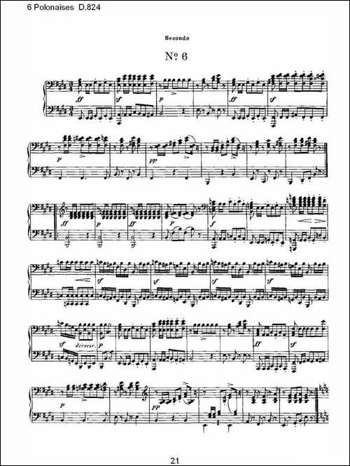 6 Polonaises D.824-6波罗乃兹舞曲 D.824-钢琴谱