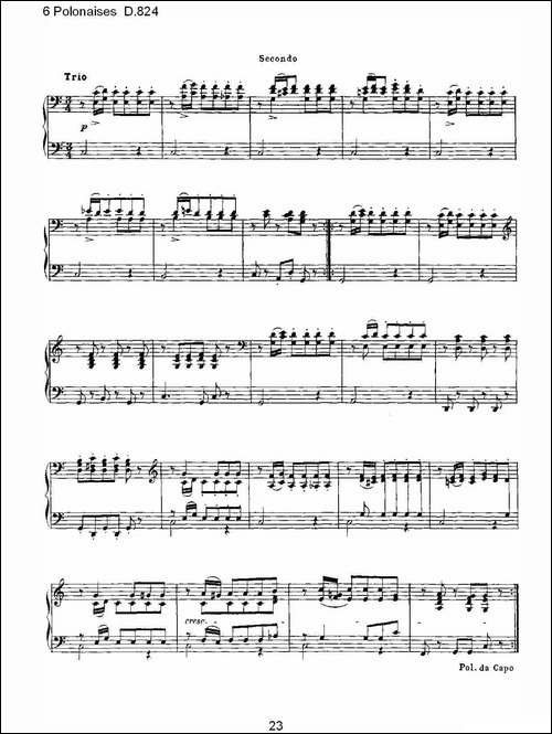 6 Polonaises D.824-6波罗乃兹舞曲 D.824-钢琴谱