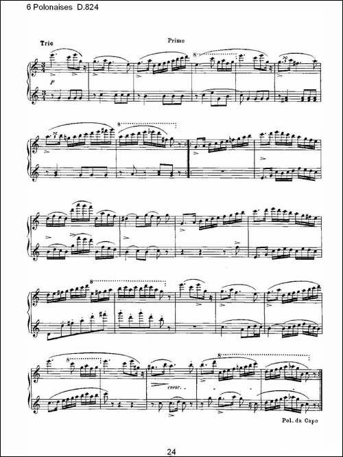 6 Polonaises D.824-6波罗乃兹舞曲 D.824-钢琴谱