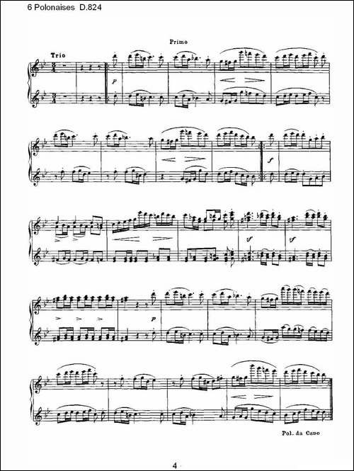 6 Polonaises D.824-6波罗乃兹舞曲 D.824-钢琴谱