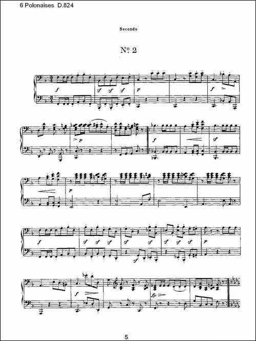 6 Polonaises D.824-6波罗乃兹舞曲 D.824-钢琴谱