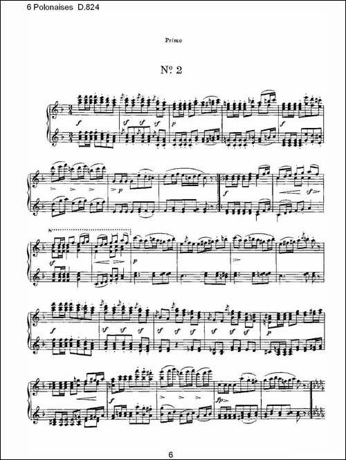 6 Polonaises D.824-6波罗乃兹舞曲 D.824-钢琴谱