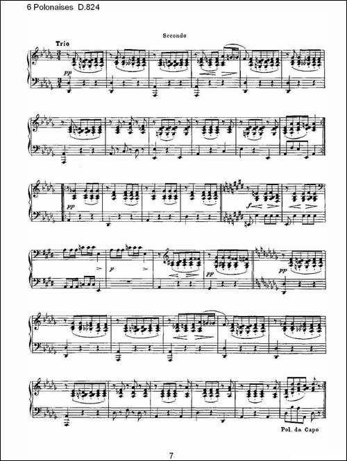 6 Polonaises D.824-6波罗乃兹舞曲 D.824-钢琴谱